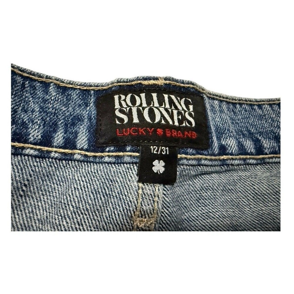 Rolling Stones Lucky Brand - Band Merch Denim Cut Off Jean Shorts- Size 12 - Picture 3 of 3